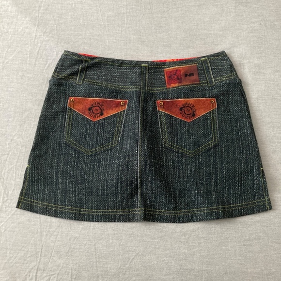 INKnBURN INB Classic denim design Running Skirt Skort w/shorts sz 10 - Picture 4 of 9